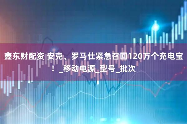 鑫东财配资 安克、罗马仕紧急召回120万个充电宝！_移动电源_型号_批次
