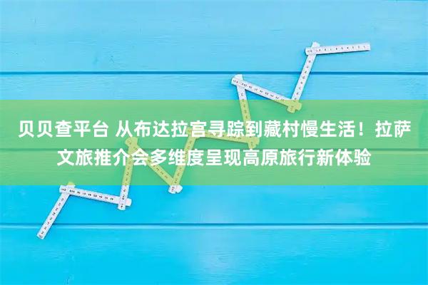 贝贝查平台 从布达拉宫寻踪到藏村慢生活！拉萨文旅推介会多维度呈现高原旅行新体验