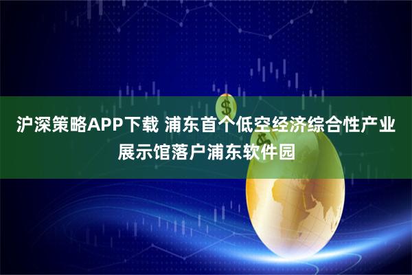 沪深策略APP下载 浦东首个低空经济综合性产业展示馆落户浦东软件园